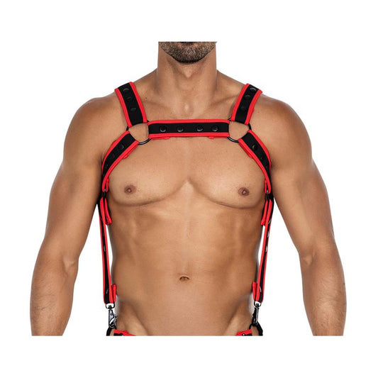 H4RNESS05 Arnes de Pecho Neon Rojo Talla Unica
