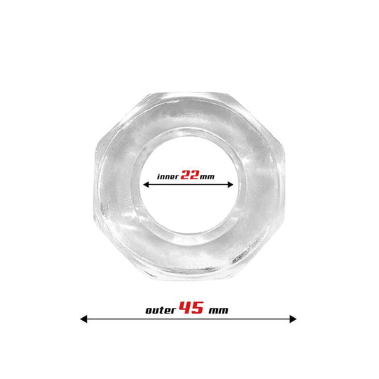 Anillo para el Pene Super Flexible Poligonal 22 cm Transparente