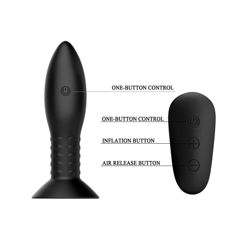 Plug Anal Inflable con Vibracion y Rotacion