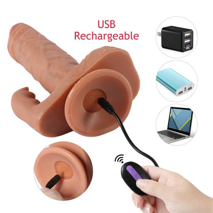 Austin Dildo con 10 Modos de Vibracion y Estimulador de Clitoris
