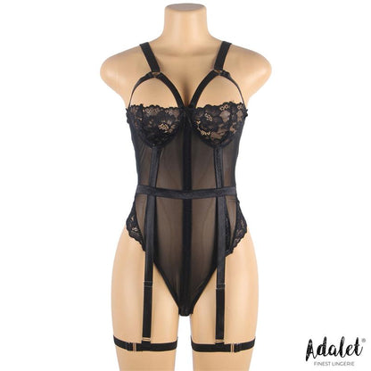 Ariana Body con Liguero y Ligas Negro