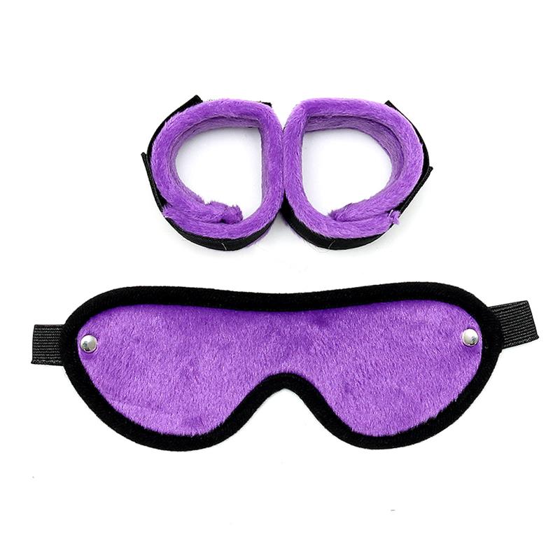 Esposas y Mascara Ajustables Purpura