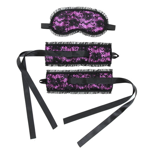 Esposas y Mascara Burlesque Purpura