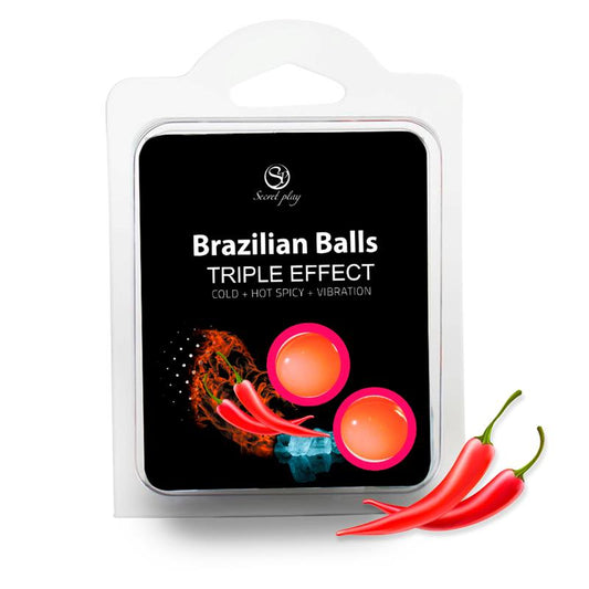 Set 2 Brazilian Balls Triple Efecto Calor Frio y Vibracion