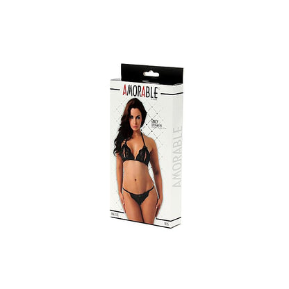 Set con Tanga Negro Talla Unica