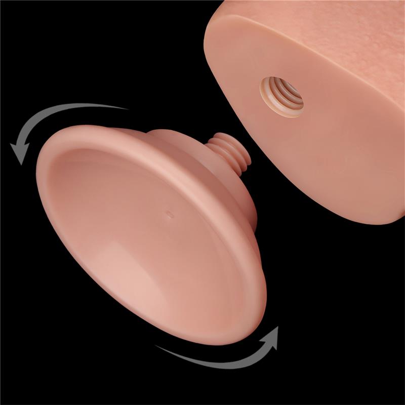 Dildo Dual Density Piel Deslizante Retractil 95