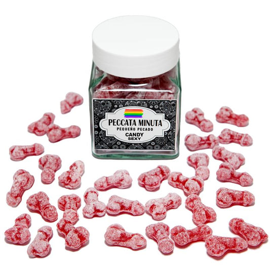 Bote 40 Caramelos Pene LGBT Fresa Cereza