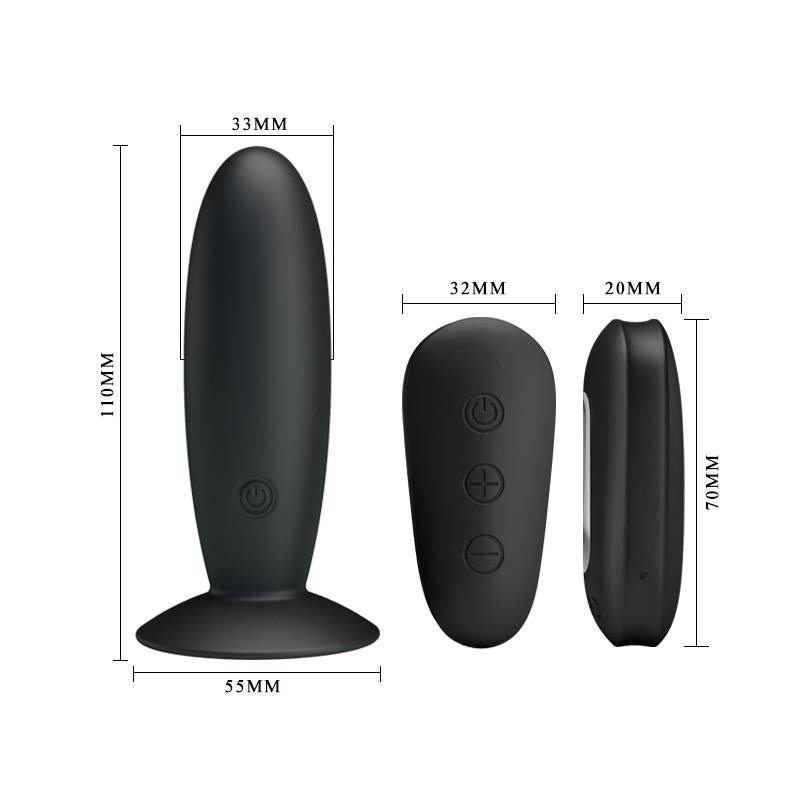 Plug Anal con Vibracion y Control Remoto USB
