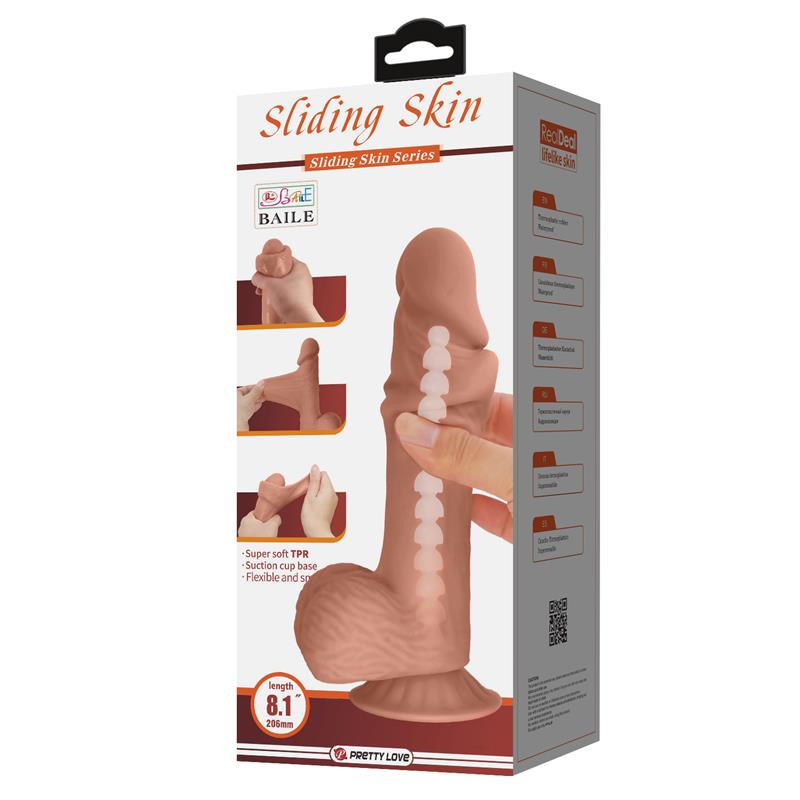 Dildo Realista Piel Deslizante Retractil 206 cm