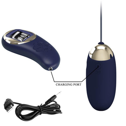 Mina Huevo Vibrador con Control Remoto Pantalla Digital Azul
