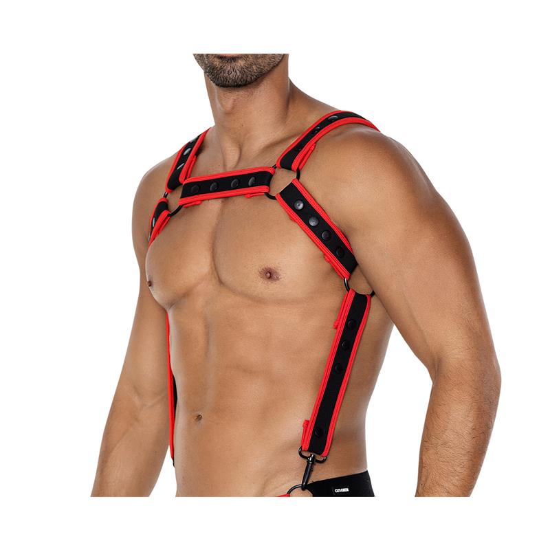 H4RNESS05 Arnes de Pecho Neon Rojo Talla Unica