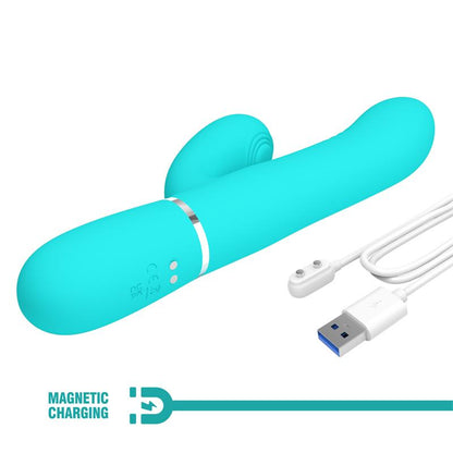 Mariana Vibrador 4 en 1 Silicona Turquesa