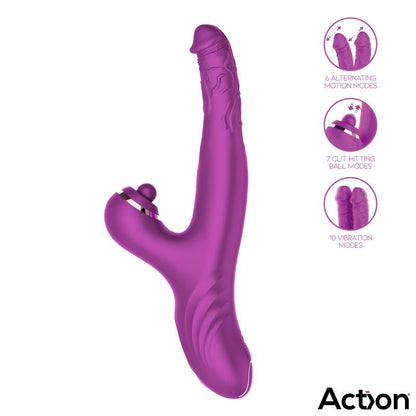 Nico Vibrador con Dildos Alternantes y Bola Percutora 4 Motores