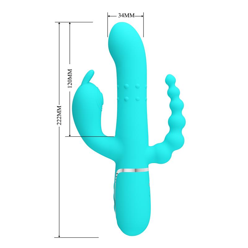 Cammy Vibrador con Bolas Rotadoras y Cadena Anal