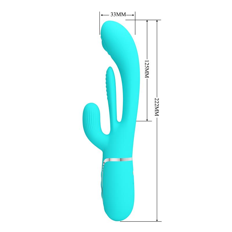 Shania Vibrador con Lengua y Thumping Turquesa