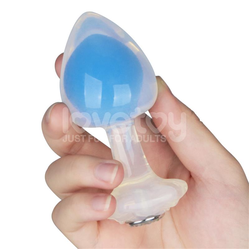 Gemoria Plug Anal Silicona Bola Interna Acero Brilla en la Oscuridad