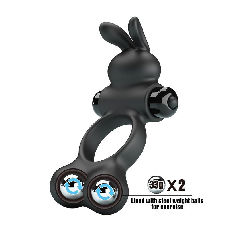 Yusuf Anillo para el Pene con Bolas de Metal 2x33gr