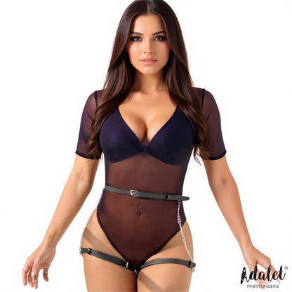 Oriana Cinturon Cuero Vegano con Cadenas Tall Unica