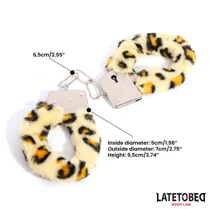 Esposas de Metal Furry con Pelo Animal Print Leopardo