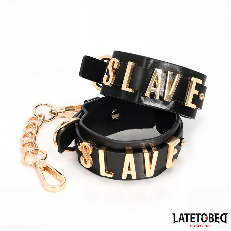 Esposas para Tobillos SLAVE con Cadena Dorada