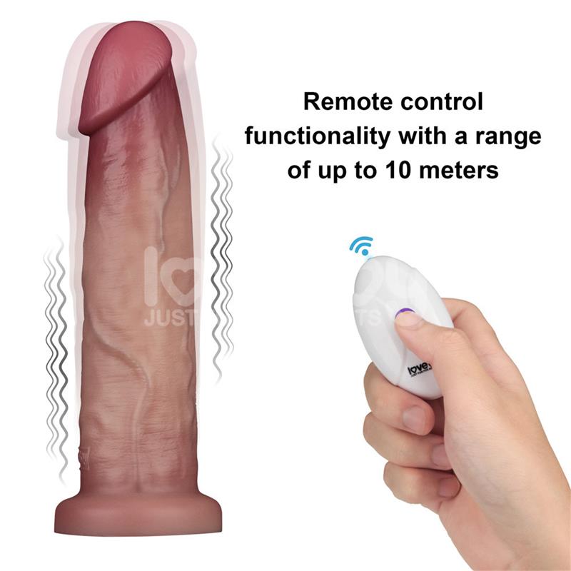 Dildo con Vibracion Piel Deslizante Silicona Dual Layer 9