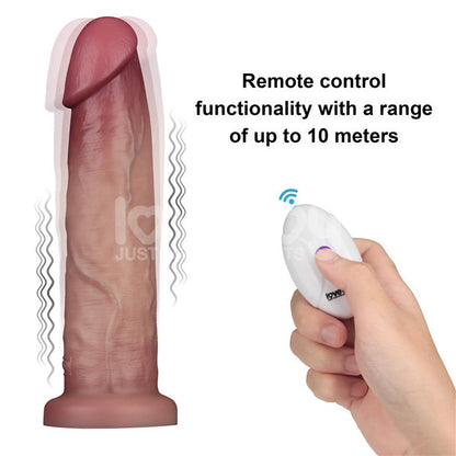 Dildo con Vibracion Piel Deslizante Silicona Dual Layer 9