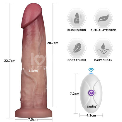 Dildo con Vibracion Piel Deslizante Silicona Dual Layer 9