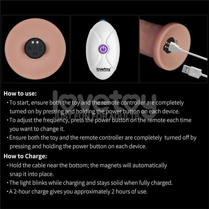 Dildo con Vibracion Piel Deslizante Silicona Dual Layer 9