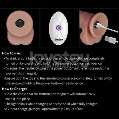 Dildo con Vibracion Piel Deslizante Silicona Dual Layer 10