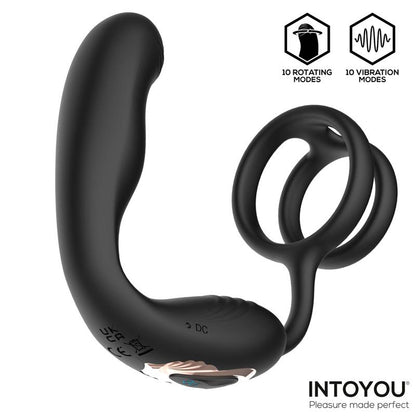 Bruce Masajeador Prostatico 360º y Doble Anillo con Vibracion