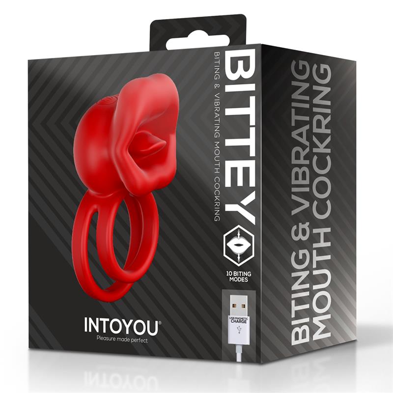 Bittey Anillo Vibrador con Biting Mordisqueo