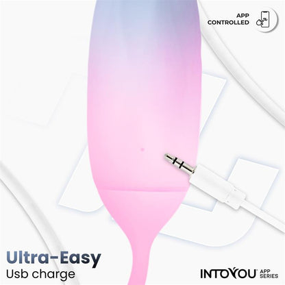 Huevo Silicona Doble Capa con APP Azul Rosa