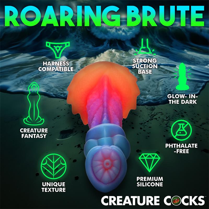 Aqua Cock Dildo Brilla en la Oscuridad Silicona