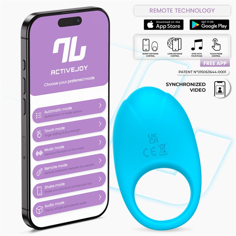Ringo Anillo Vibrador con APP Unibody Azul