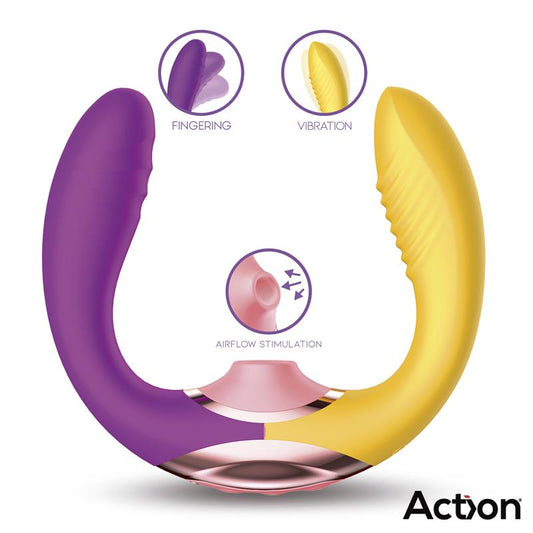 Two Lovers 3 in 1 Vibrador con Finger y Succion