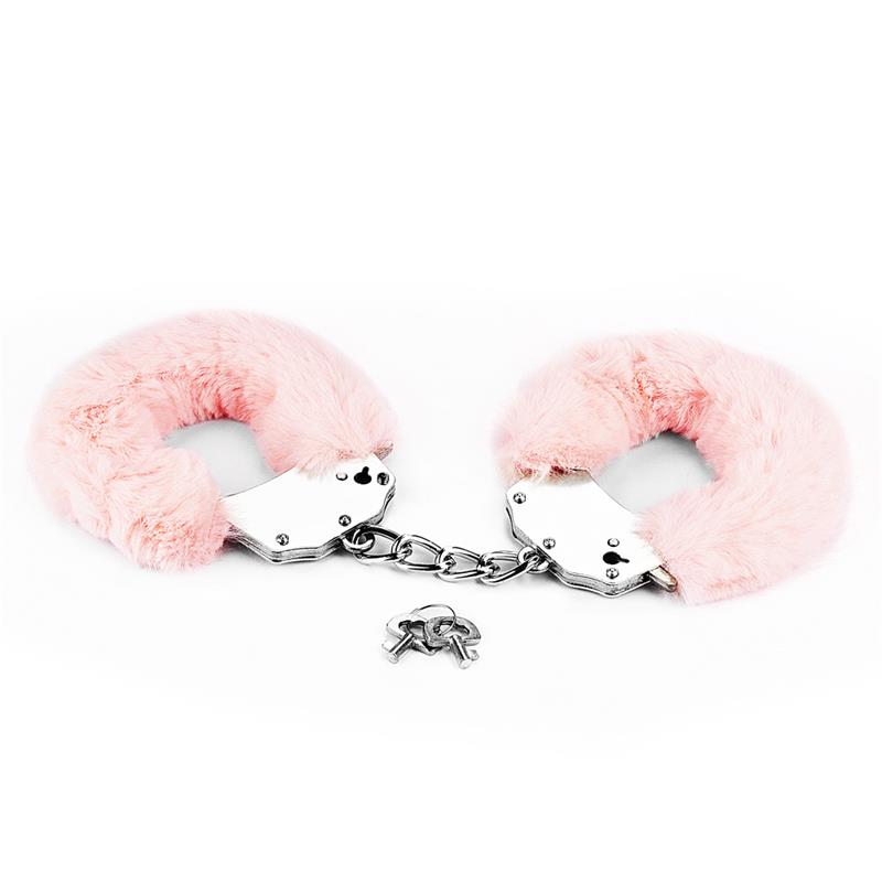 Esposas Metalicas con Pelo Rosa
